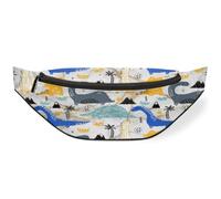 Marsupio Dinosa Cartoons per donne, uomini, ragazze, ragazzi, bambini, Marmorizzato Dinosa Desig, Marsupio Marsupio Marsupio per Viaggi Sport Corsa, Colore, M