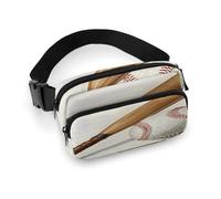 Marsupio disegnato a mano con mazze da baseball e palla Marsupio con cinghia regolabile alla moda marsupio per sport all'aria aperta escursionismo