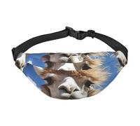 Marsupio divertente con alpaca, unisex, alla moda, con tracolla regolabile, impermeabile, per viaggi, escursionismo, sport, nero, taglia unica, Nero , Taglia unica