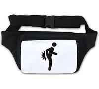 Marsupio divertente con figura stick e mal di schiena, bianco