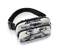 Marsupio divertente zebrato con cinghia regolabile alla moda marsupio per sport all'aria aperta escursionismo, bianco, 20 x 13 cm, marsupio stampato