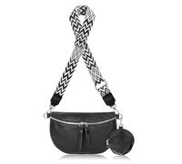 Marsupio Donna, Borsa a tracolla, Nero Borsa Piccola Tracolla Donna con Portamonete Staccabile, Elegante Marsupio a Tracolla Donna, Tracolla Regolabile e Rimovibile