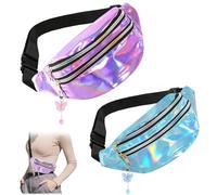 Marsupio Donna Elegante in PU Pelle - 2 Pezzi, Colori Blu e Viola con Pendenti - Waterproof, Regolabile e Pratico per Feste, Viaggi e Uso Quotidiano