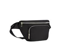 Marsupio Donna Moda Spallacci Estesi con Tre Tasche con Cerniera Marsupio Sportivo Resistente all'acqua Grande Utilizzato per Escursioni a Piedi con il Cane, Nero