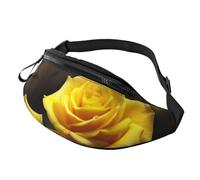 Marsupio Dragon King in Fire per uomo e donna, borsa a tracolla regolabile, adatta per viaggi, escursionismo, escursionismo, corsa, Belle Rose Gialle, Taglia unica