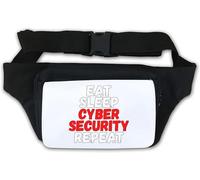 Marsupio Eat Sleep Cyber Security Repeat bianco