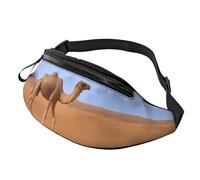 Marsupio elegante 3D color cammello color sabbia del deserto, per donne e uomini, leggero, con tasche con cerniera, cintura regolabile per passeggiate con il cane, corsa, ciclismo, escursionismo