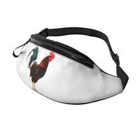 Marsupio elegante 3D con gallo carino, marsupio da donna e uomo, leggero, con tasche con cerniera, cintura regolabile per passeggiate con cani, corsa, ciclismo, escursionismo, sport all'aria aperta