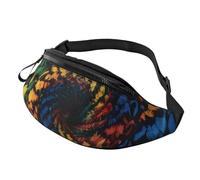 Marsupio elegante 3D con orsetto che danza tie-dye, per donne e uomini, leggero, con tasche con cerniera, cintura regolabile per passeggiate con il cane, corsa, ciclismo, escursionismo, sport all'aria
