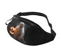 Marsupio elegante 3D da strega di Halloween, per donne e uomini, leggero, con tasche con cerniera, cintura regolabile per passeggiate con il cane, corsa, ciclismo, escursionismo, sport all'aria aperta