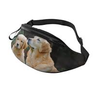 Marsupio elegante 3D Golden Retriever con cani Marsupio per donne e uomini leggero Marsupio con tasche con cerniera Cintura regolabile per cane Walking Running Ciclismo Escursionismo Sport all'aperto
