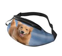 Marsupio elegante 3D Golden Retriever con cani Marsupio per donne e uomini leggero Marsupio con tasche con cerniera Cintura regolabile per cane Walking Running Ciclismo Escursionismo Sport all'aperto
