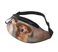 Marsupio elegante 3D Golden Retriever con cuccioli di cane, unisex, leggero, con tasche con cerniera, cintura regolabile per passeggiate con cani, corsa, ciclismo, escursionismo, sport all'aria aperta