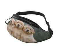 Marsupio elegante 3D Golden Retrievers in vita, per donne e uomini, leggero, con tasche con cerniera, cintura regolabile per passeggiate con il cane, corsa, ciclismo, escursionismo, sport all'aria