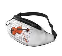 Marsupio elegante 3D per violino in vita, per donne e uomini, leggero, con tasche con cerniera, cintura regolabile per passeggiate con il cane, corsa, ciclismo, escursionismo, sport all'aria aperta