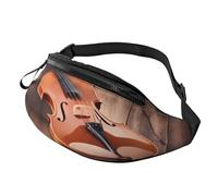 Marsupio elegante 3D per violino in vita, per donne e uomini, leggero, con tasche con cerniera, cintura regolabile per passeggiate con il cane, corsa, ciclismo, escursionismo, sport all'aria aperta