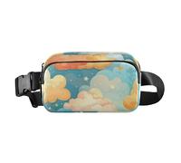 Marsupio elegante blu arancione cielo nuvole marsupio per donne uomini piccolo marsupio con cinghia regolabile per lo shopping sport lavoro, Blu Arancio Cielo Nuvole, 1 size