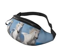 Marsupio elegante con cavalli 3D che corrono, per donne e uomini, leggero, con tasche con cerniera, cintura regolabile per passeggiate con il cane, corsa, ciclismo, escursionismo, sport all'aria