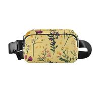 Marsupio elegante con fiori autunnali gialli, per donne e uomini, multiuso, con cinghia regolabile, per viaggi, shopping, corsa, Fiori d'autunno Giallo, 1 size