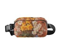 Marsupio elegante con fiori narcisi Phlox e farfalle, per donne, uomini, adolescenti, impermeabile, essenziale da viaggio, con cinghia regolabile, per viaggi, palestra, lavoro, Fiori Narciso Phlox