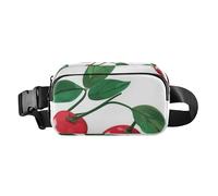 Marsupio elegante con frutti di bosco rosso, per donne, uomini, adolescenti, multiuso, con cinghia regolabile, per viaggi, vacanze, corsa, Frutti a bacca rossa, 1 size