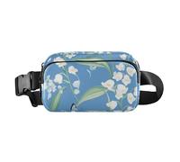 Marsupio elegante con giglio blu, per donne, uomini, adolescenti, resistente all'acqua, con tracolla regolabile, per viaggi, shopping, corsa, Carino Lily Blue, 1 size