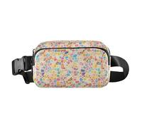 Marsupio elegante con immagine di Bitcoin e fiocchi di neve, per donne, uomini, adolescenti, per viaggi, shopping, corsa, Forme astratte della pelle di ghepardo leopar, 1 Size