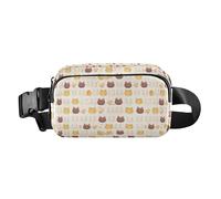 Marsupio elegante con immagine di Bitcoin e fiocchi di neve, per donne, uomini, adolescenti, per viaggi, shopping, corsa, Gatti con zampa di gattino, 1 Size