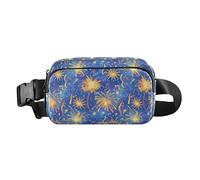 Marsupio elegante con immagine di Bitcoin e fiocchi di neve, per donne, uomini, adolescenti, per viaggi, shopping, corsa, 4 luglio Giornata dell'indipendenza americana, 1 Size