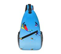 Marsupio elegante con stampa arcobaleno graffiti per uomo alla moda borsa a tracolla per donne e uomini, Aquilone colorato, Taglia unica