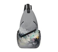 Marsupio elegante con stampa rosa chiaro per uomo alla moda borsa a tracolla per donne e uomini, Grigio con colorato, Taglia unica