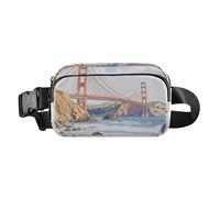 Marsupio elegante con Statua della Libertà, per donne e uomini, piccola borsa sportiva a tracolla per allenamento e corsa, San Francisco, 1 size