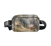 Marsupio elegante con Statua della Libertà, per donne e uomini, piccola borsa sportiva a tracolla per allenamento e corsa, Bungalow e chalet in Virgin, 1 size