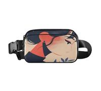 Marsupio elegante da donna scuro per donne e uomini, impermeabile, borsa a tracolla con cinghia regolabile per lo shopping, lo sport, il lavoro, Pesce Combattente Estetico, 1 size