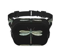 Marsupio elegante e pratico con stampa a libellula, regolabile, perfetto per viaggi e attività all'aperto, Nero , Taglia unica