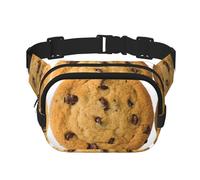 Marsupio elegante e pratico con stampa di biscotti al cioccolato, regolabile, perfetto per viaggi e attività all'aperto, Nero , Taglia unica