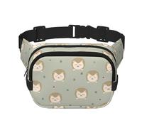 Marsupio elegante e pratico con stampa di molti ricci, regolabile, perfetto per viaggi e attività all'aperto, Nero , Taglia unica