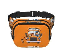 Marsupio elegante e pratico con stampa di scuolabus, regolabile, perfetto per viaggi e attività all'aperto, Nero , Taglia unica