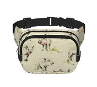 Marsupio elegante e pratico con stampa di sfondo di maiale, regolabile, perfetto per viaggi e attività all'aperto, Nero , Taglia unica