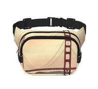 Marsupio elegante e pratico con stampa Golden Gate Bridge, regolabile, perfetto per viaggi e attività all'aperto, Nero , Taglia unica