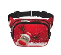 Marsupio elegante e pratico con stampa natalizia, regolabile, perfetto per viaggi e attività all'aperto, Nero , Taglia unica