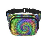 Marsupio elegante e pratico con stampa tie-dye, regolabile, perfetto per viaggi e attività all'aperto, Nero , Taglia unica