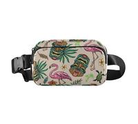 Marsupio elegante per donne e uomini, multiuso, con tracolla regolabile, per viaggi, corsa, escursionismo, tropicale, colorato, fenicottero, speranza, totem, Totem tropicale colorato fenicottero