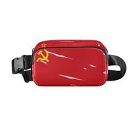 Marsupio elegante per donne, uomini, adolescenti, piccola borsa a tracolla con tracolla regolabile, per viaggi, corsa, escursionismo, bandiera dell'Unione Sovietica, Unione delle Repubbliche