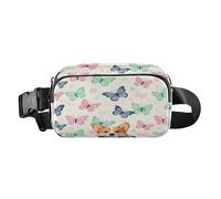 Marsupio elegante per piccoli uomini d'affari cane viola verde farfalla borsa a tracolla con tracolla regolabile multiuso per shopping sport lavoro