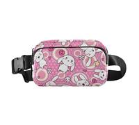 Marsupio elegante per uomo e donna, mini marsupio con cinghia regolabile per viaggi, corsa, escursionismo, conigli bianchi con volto che cambia, Conigli bianchi con volto che cambia, Taglia unica,