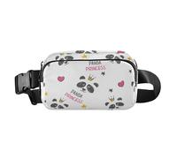 Marsupio elegante per uomo e donna, piccolo, a tracolla, con cinghia regolabile, per viaggi, vacanze, corsa, volti disegnati a mano, panda e stelle, Stelle Pandas Volti Disegnati A Mano, Taglia unica,