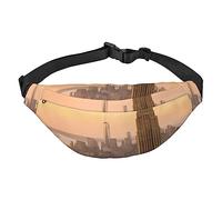 Marsupio Empire State Building per donne e uomini, leggero, regolabile, borsa a tracolla da viaggio per allenamento e corsa, Nero , Taglia unica