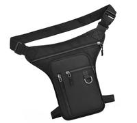Marsupio ergonomico leggero con scomparti con cerniera, in tessuto, grande borsa a tracolla per corsa, ciclismo, vita laterale, Nero , Bellezza di massa
