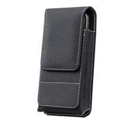 Marsupio ergonomico per cellulare, cintura regolabile e pratico marsupio da corsa in tessuto PU per escursionismo e viaggio borsa da cintura con scomparti, Nero , Large